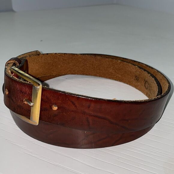 Top Grain Oil Tan Men's Brown Leather Belt U.S.A. 1043 Size 38 - Picture 10 of 13